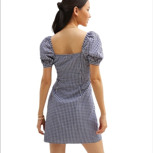 𝅺ANTHROPOLOGIE Gathered Puff Sleeve Mini Dress Medium - Picture 3 of 3